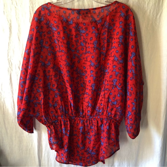 Karen Kane all silk elastic waist tunic length flowing top oversized fit M - Picture 9 of 9